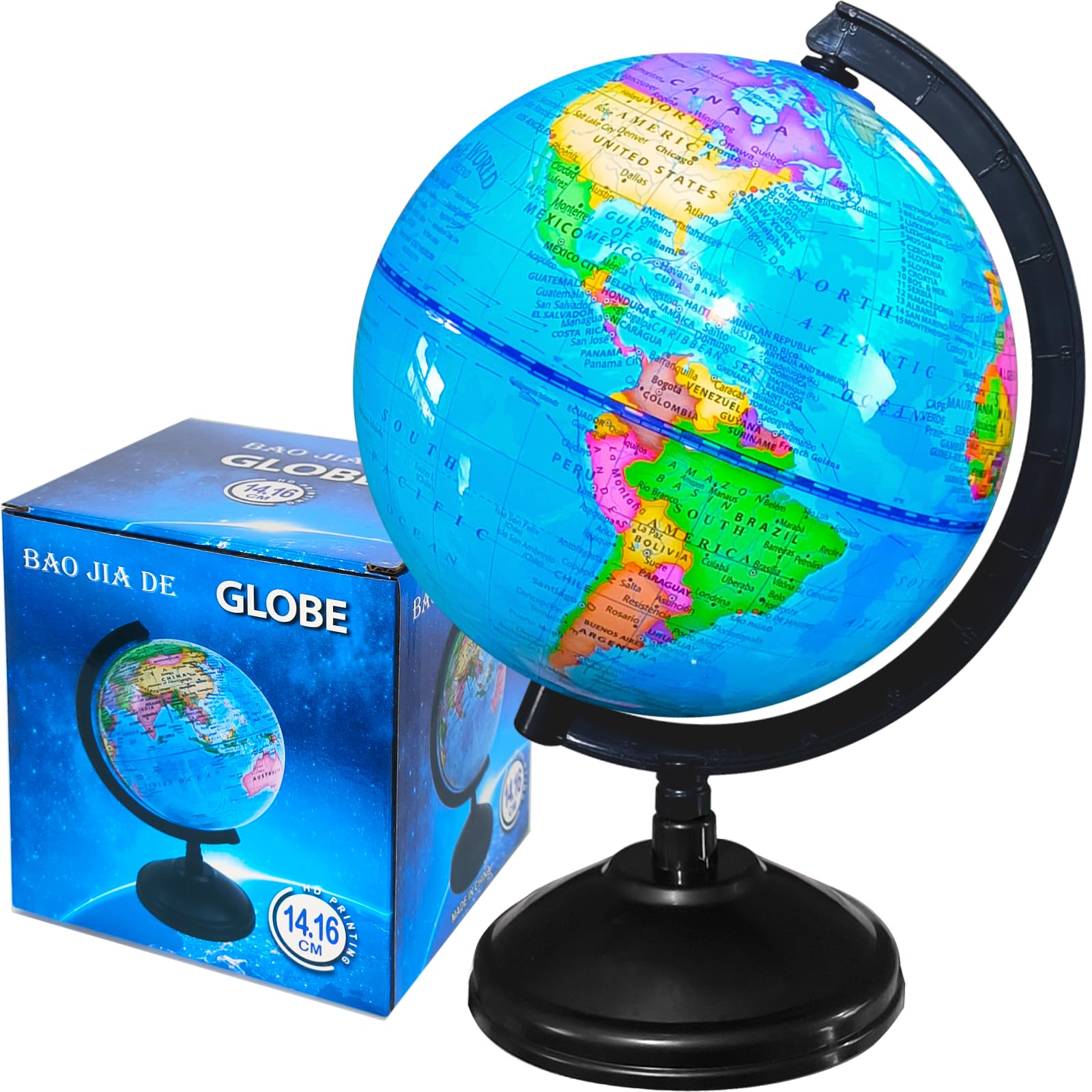 Geographic World Globe for Kids Classroom Teaching with Stand
Educational Rotating World Map Globe for Kids Room Decor
D