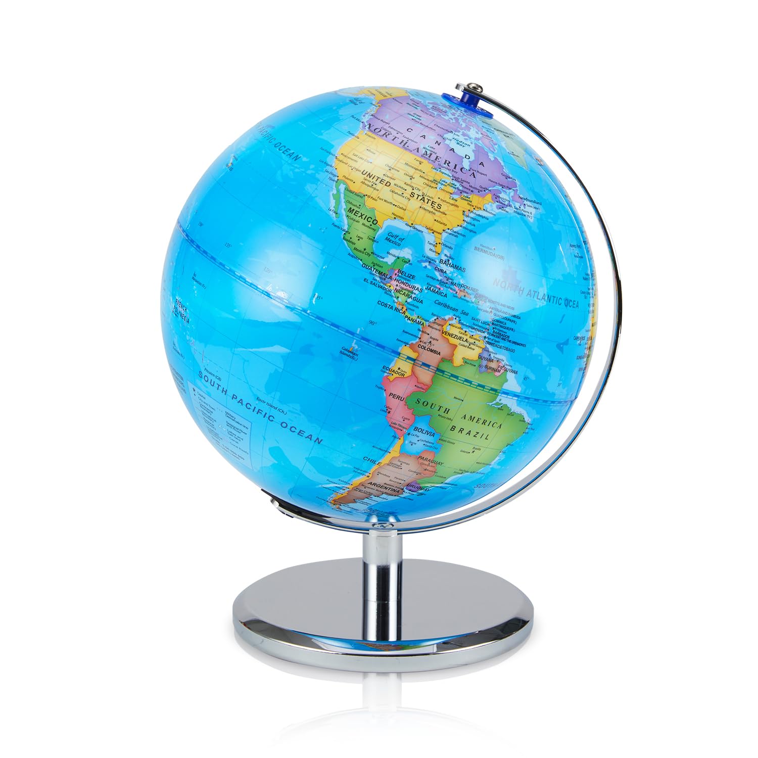 Illuminated Globe of the World for Kids & Adults - Light Up Earth Lamp with Stand - Educational Learning Tool at Home &